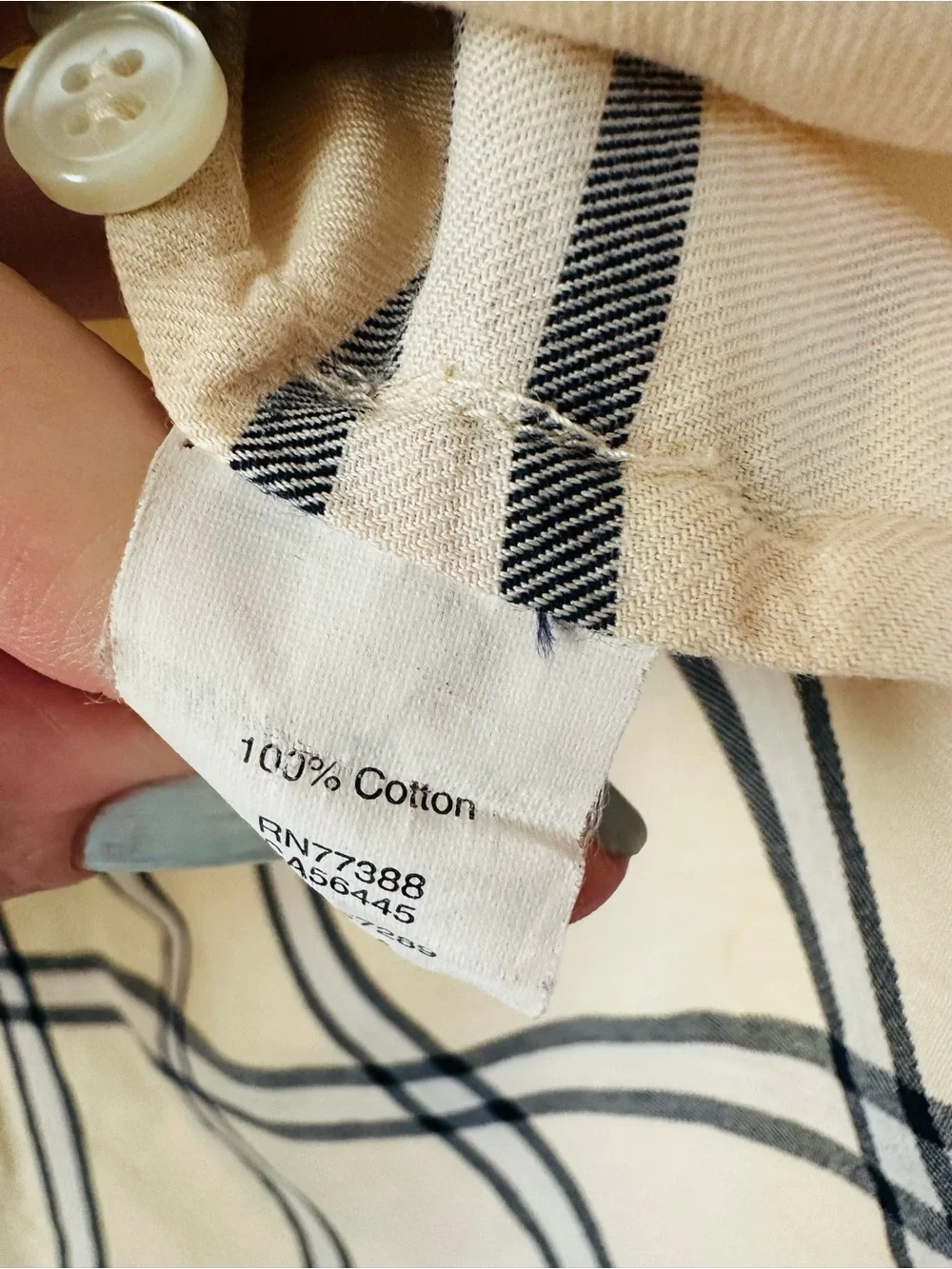 J.Crew Cream Plaid Button Down Shirt 100% Cotton Preppy Classic Fall Small